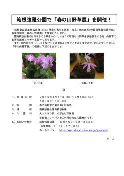 箱根強羅公園で「春の山野草展」を開催！