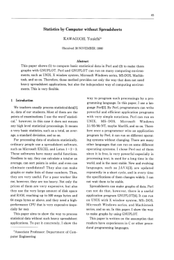 Statistics by C。mputer With。ut SpreadsheetS KAWAGUCHー` Yuuichi