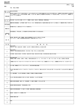 食品学 必修 2年次