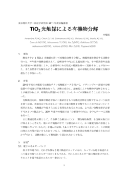 TiO2 光触媒による有機物分解