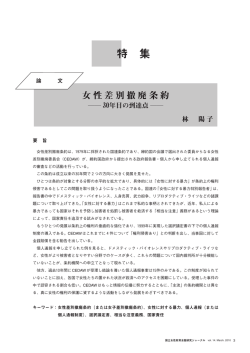 論文 女性差別撤廃条約——30年目の到達点