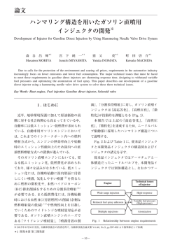 ハンマリング構造を用いたガソリン直噴用 インジェクタの開発※ 論文