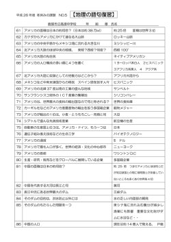 【地理の語句復習】