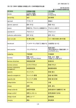 ISO/IEC 20000:2005（対訳版）の用語とJIS Q 20000:2007の用語の