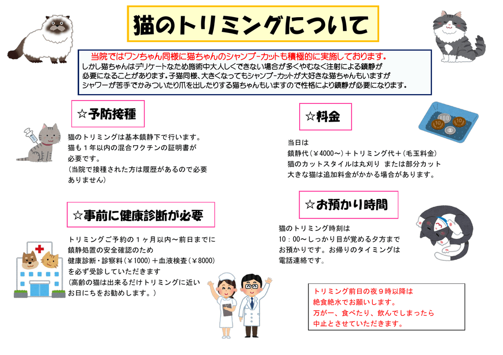 猫のトリミングについて