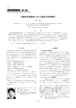 自動車外板塗装における最近の技術動向
