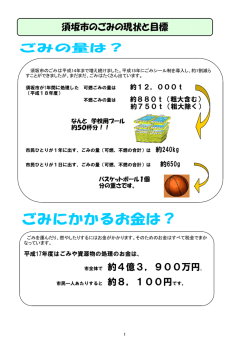 須坂市のごみの現状と目標 市全体で 約4億3，900万円、