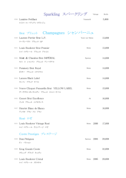 Brut ブリュット Champagnes シャンパーニュ Sparkling スパークリング