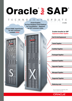 Oracle for SAP TECHNOLOGY UPDATE No.21