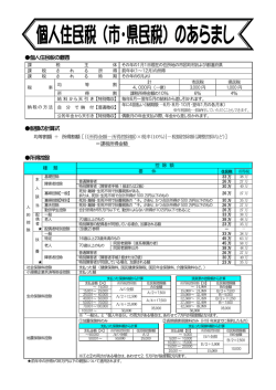 税額の計算式 所得控除 個人住民税の概要