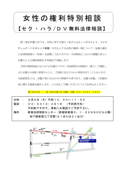 女性の権利特別相談 - 第二東京弁護士会
