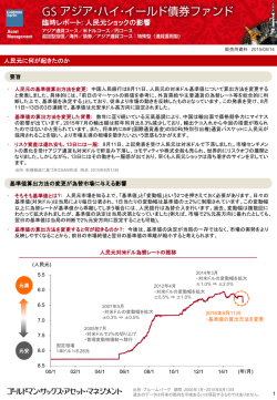 人民元ショックの影響 - Goldman Sachs