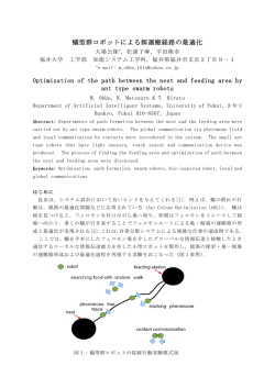 蟻型群ロボットによる餌運搬経路の最適化 Optimization of the path