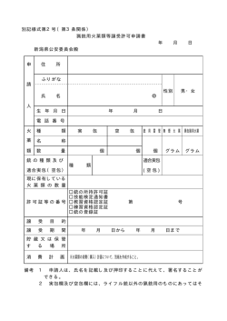別記様式第2号（第3条関係） 猟銃用火薬類等譲受許可申請書 年 月 日