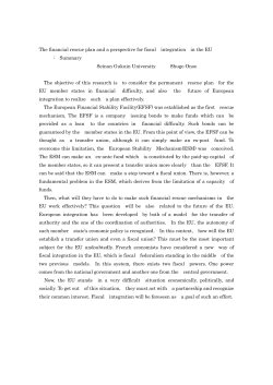 The financial rescue plan and a perspective for fiscal integration