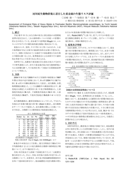 河川底生動物群集に着目した重金属の生態リスク評価