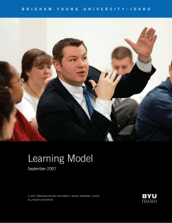 Learning Model - Brigham Young University