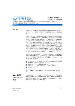 Nios II ソフトウェア開発ハンドブック Version 1.2 第4章. HALを使用した
