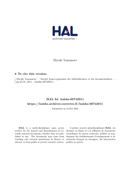 Miyuki Yamamoto To cite this version: HAL Id: halshs