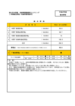 1 2 3 4 3 98.7 合計 294.5 津山市水道局 収納等業務委託モニタリング