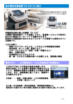 総合電気刺激装置”ES-530”のご紹介 電気その1 ： 立体動態波モード