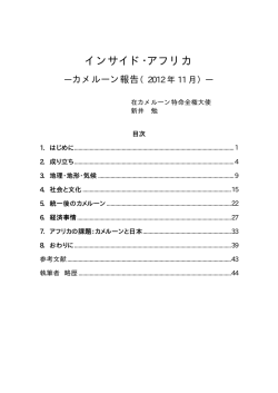 インサイド･アフリカ - 在カメルーン日本国大使館