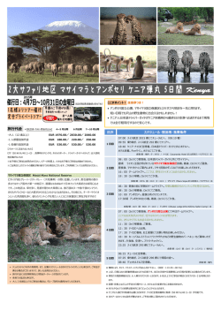 日次 スケジュール・宿泊地・食事条件