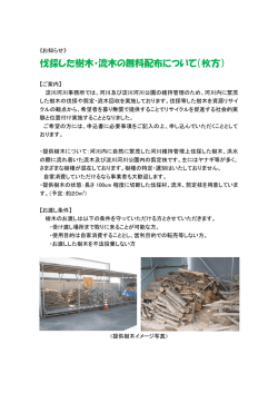 伐採した樹木・流木の無料配布について（枚方）