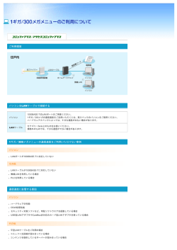 ご利用環境 パソコンをLANケーブルで接続する 1ギガ／300メガメニュー