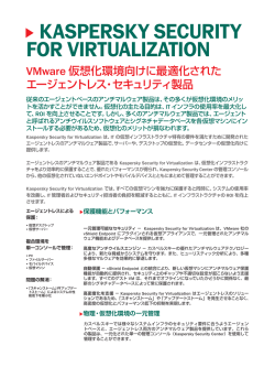 KASPERSKY SECURITY FOR VIRTUALIZATION