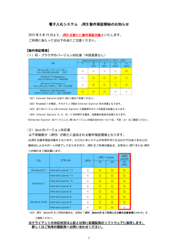 電子入札システム JRE8動作保証開始のお知らせ