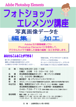 Adobe 社の画像編集ソフト Photoshop Elements13 を使用して