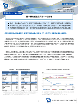 【No.296】日本株を巡る投資マネーの動き