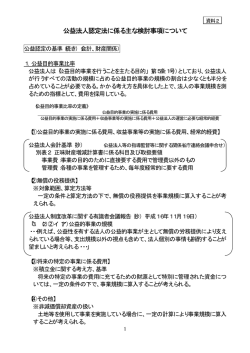 公益法人認定法に係る主な検討事項について