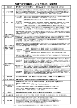 安積アルプス縦走トレッキング2016 参加要項
