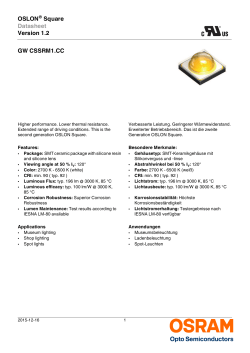 OSLON&reg; Square Datasheet Version 1.2 GW CSSRM1.CC