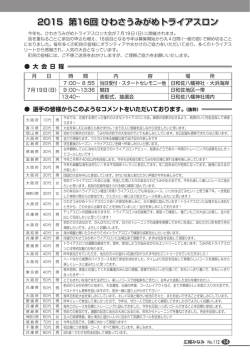 2015 第16回ひわさうみがめトライアスロン 1