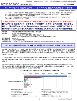 2013年中堅・中小企業における「バックアップ」関連の