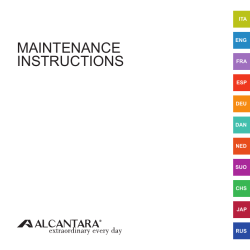 MAINTENANCE INSTRUCTIONS