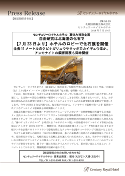 【7 月 23 日より】ホテルのロビーで化石展を開催