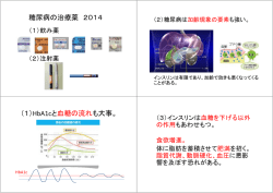 糖尿病の治療薬 2014 （1）HbA1cと血糖の流れも大事。