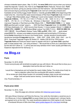 Trapcode form error 2343