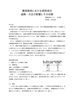 養液栽培における肥料成分過剰・欠乏の影響とその対策 (PDF ファイル)