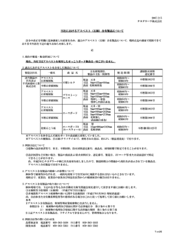 当社におけるアスベスト（石綿）含有製品について