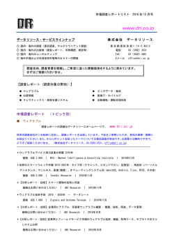最新市場調査レポートリスト