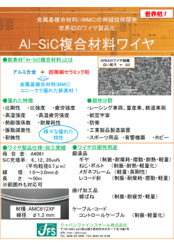 Al-SiC複合材料ワイヤ - ジャパンファインスチール