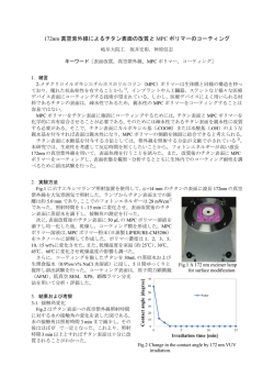 172nm 真空紫外線によるチタン表面の改質と MPC ポリマーのコーティング