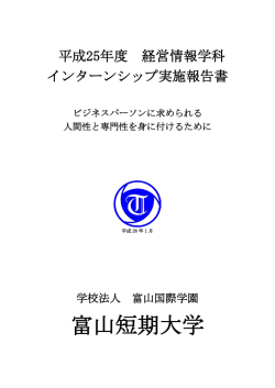 年度 インターンシップ実施報告書 [PDF形式]