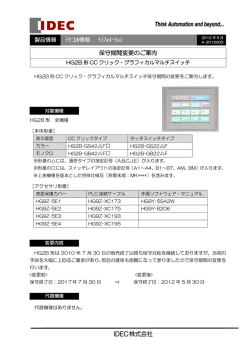 HG2B形CCクリック・グラフィカルマルチスイッチ保守期間変更の