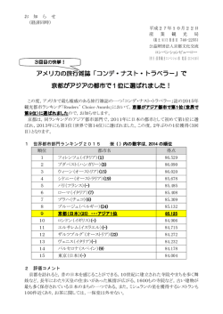 アメリカの旅行雑誌「コンデ・ナスト・トラベラー」